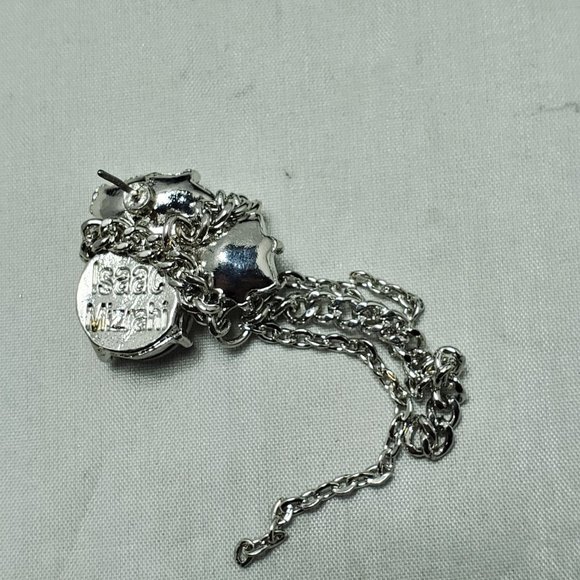 Isaac Mizrahi multi shape rhinestone cluster chain fringe silver earring - Picture 7 of 7